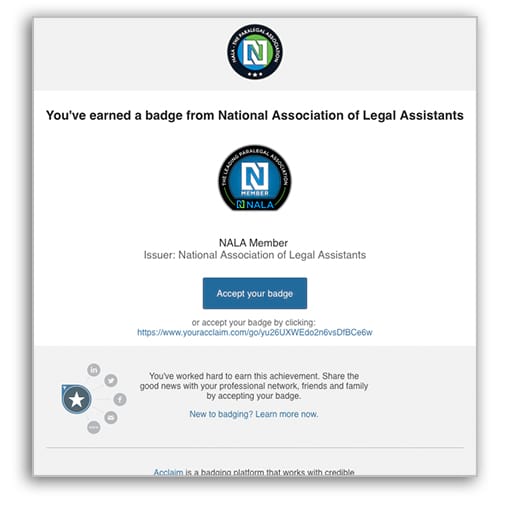 Display your professionalism with NNA online 'badges' for members,  certified NSAs